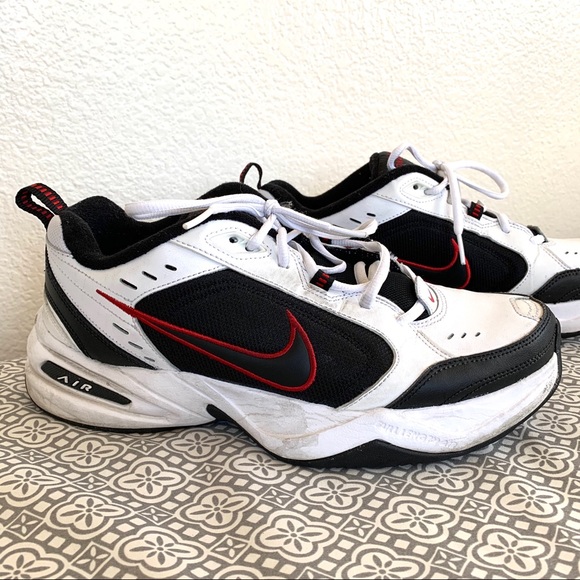 nike air monarch white black red